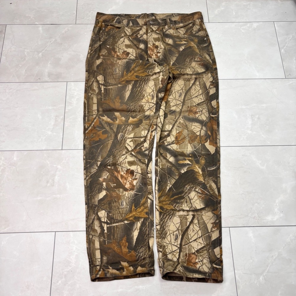 Wrangler ProGear Realtree Hardwoods Camo Pants 36x32 Y2K Hunting Gorpcore